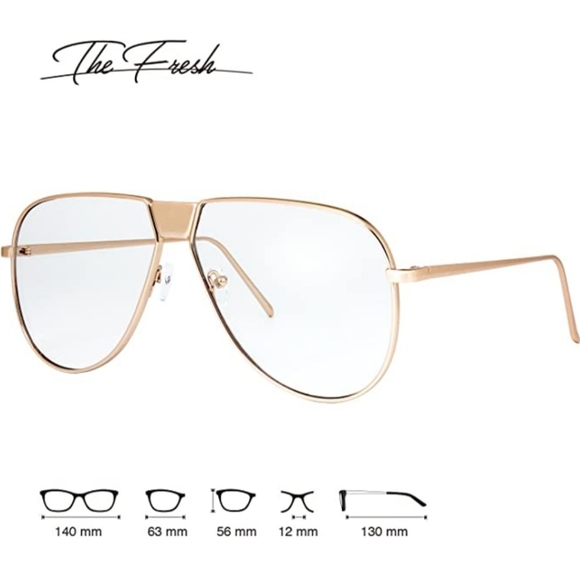 The Fresh Fashion Designer Metal frame Clear Lens - Picture 2 of 4
